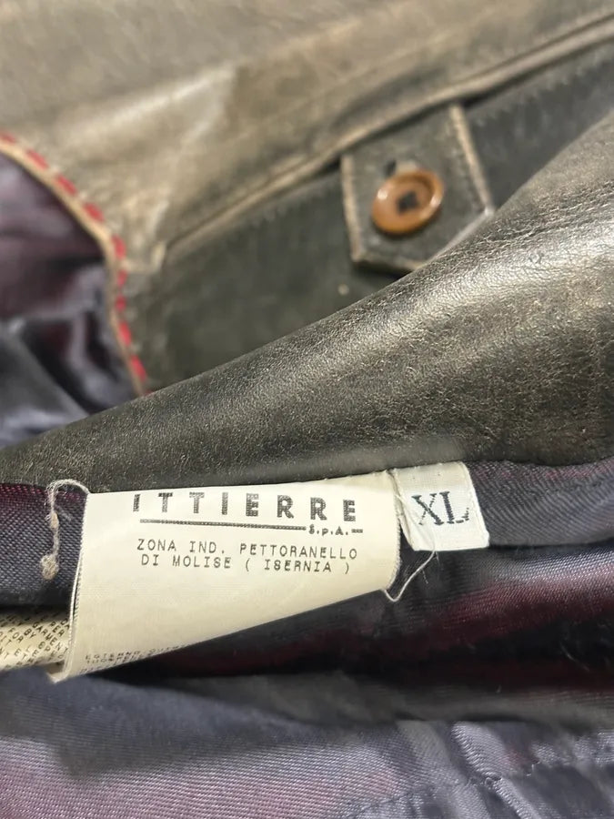 1990s Gianfranco Ferré Grey Eroded Leather Trucker Jacket lKyztfI 9