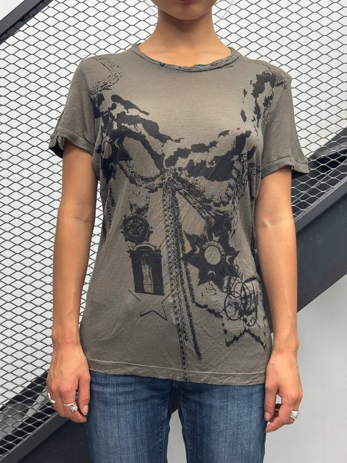 200s Gianfranco Ferré Khaki Grey Medal Of Honor T-Shirt NSCodnc 0