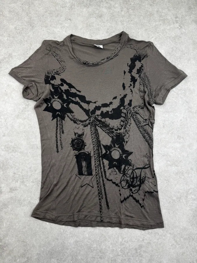 200s Gianfranco Ferré Khaki Grey Medal Of Honor T-Shirt NSCodnc 2