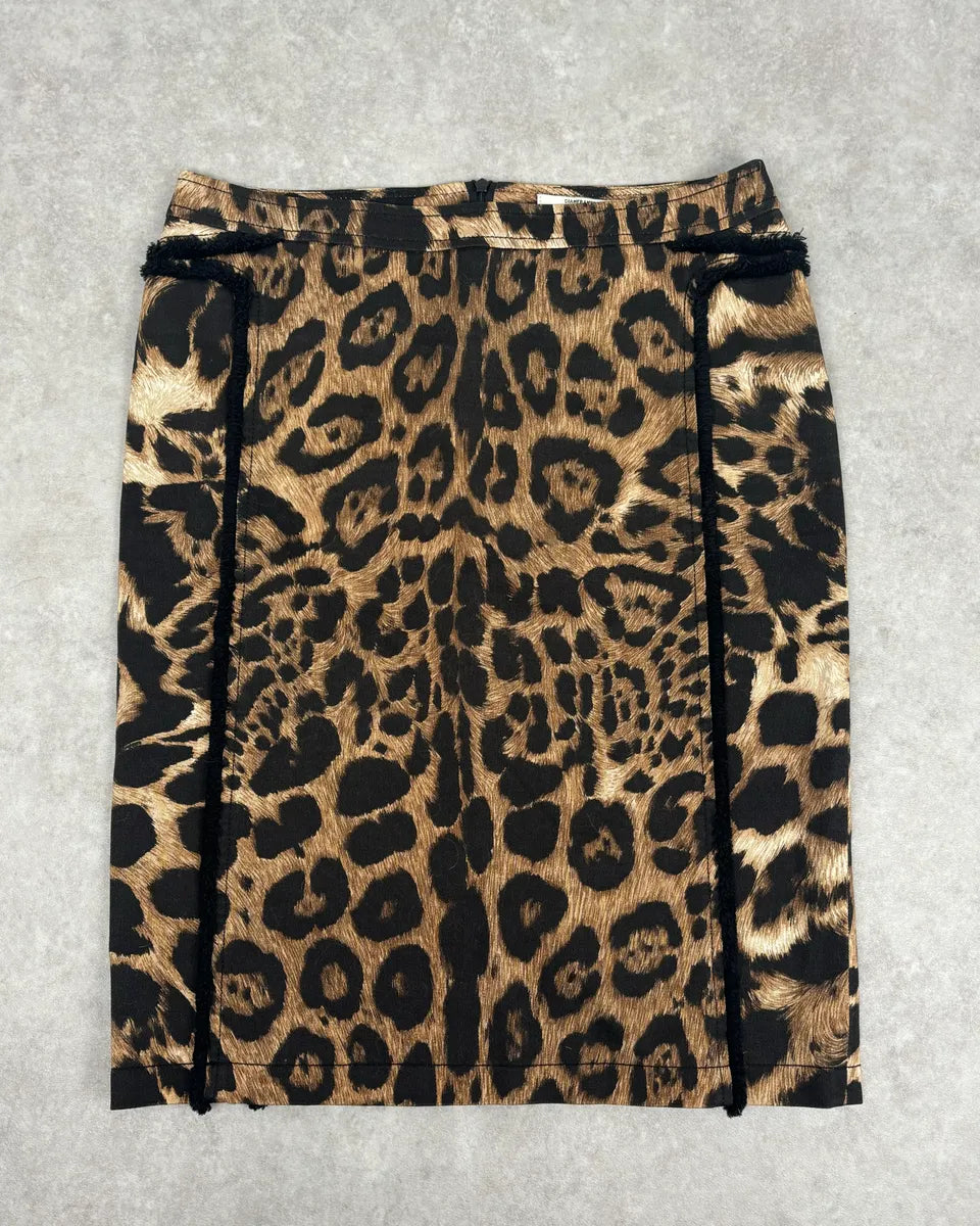 AW2006 Gianfranco Ferre Beige Leopard Print Blazer & Skirt Set  wNovAPu 14