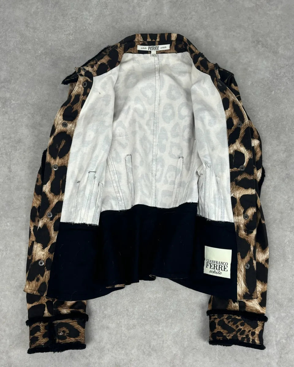 AW2006 Gianfranco Ferre Beige Leopard Print Blazer & Skirt Set  wNovAPu 7