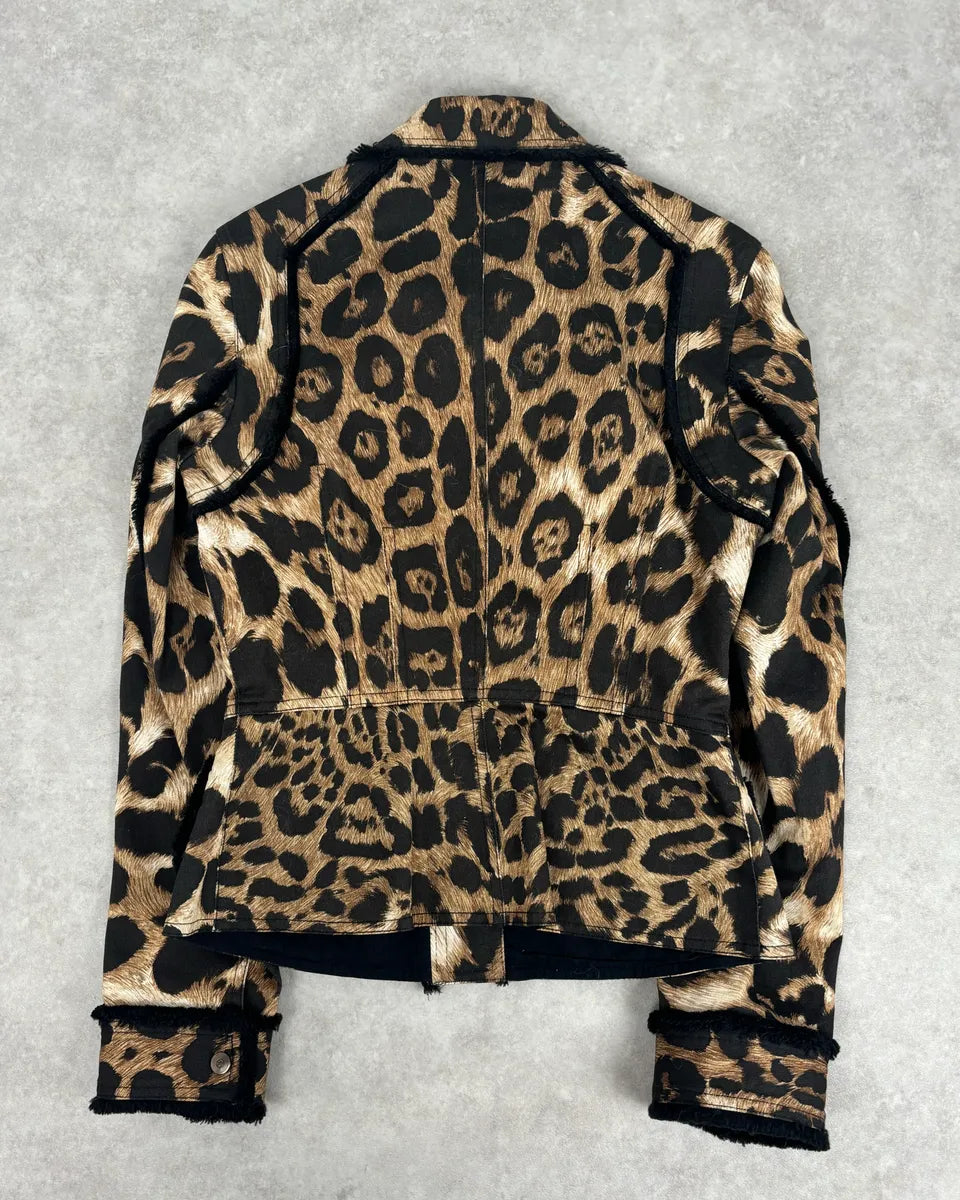 AW2006 Gianfranco Ferre Beige Leopard Print Blazer & Skirt Set  wNovAPu 5