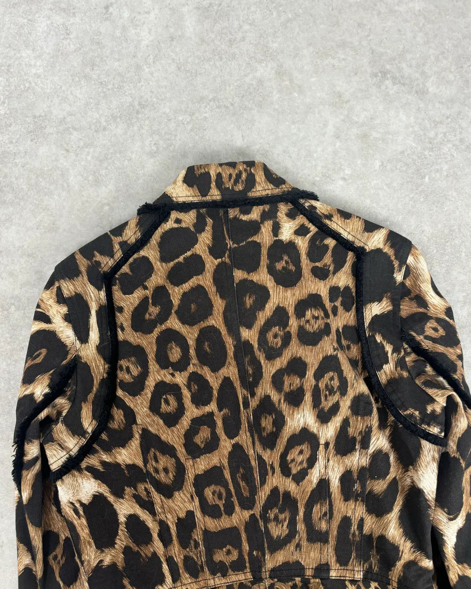 AW2006 Gianfranco Ferre Beige Leopard Print Blazer & Skirt Set  wNovAPu 6