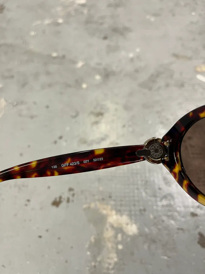 1990s Gianfranco Ferre Brown Marble Sunglasses JpKsZWy 5