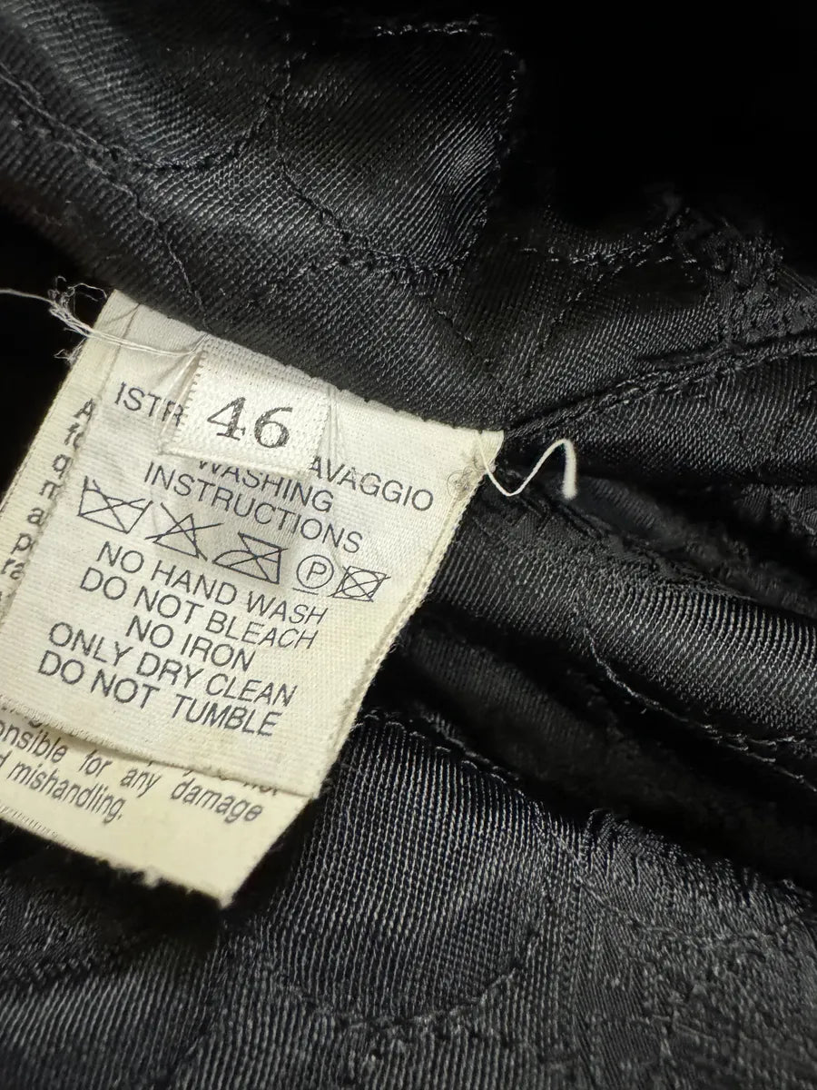 1990s Gianni Versace Black Long Plushed Velvet Coat msvnaSa 11