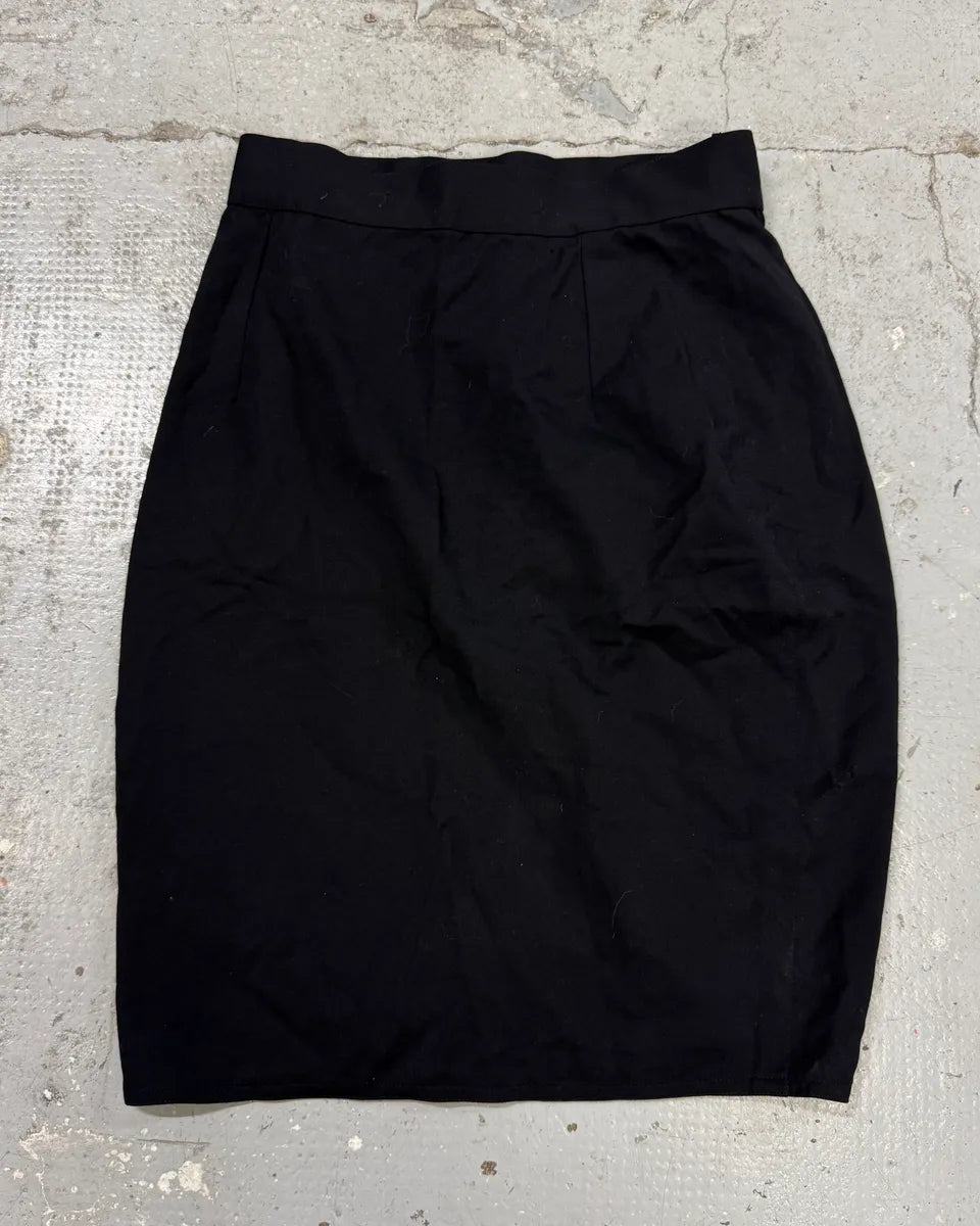 1990s Gianni Versace Black Wool Skirt NhjfiTA 0
