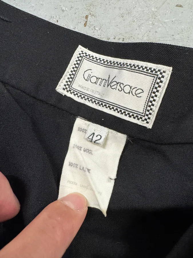 1990s Gianni Versace Black Wool Skirt NhjfiTA 1