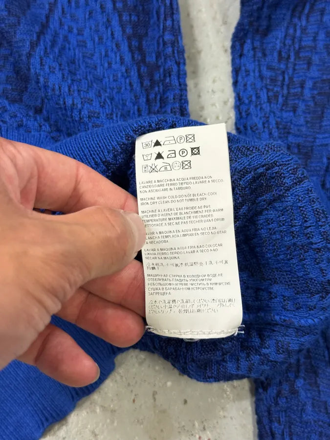 1990s Gianni Versace Losange Blue Sweater uAKzazB 7