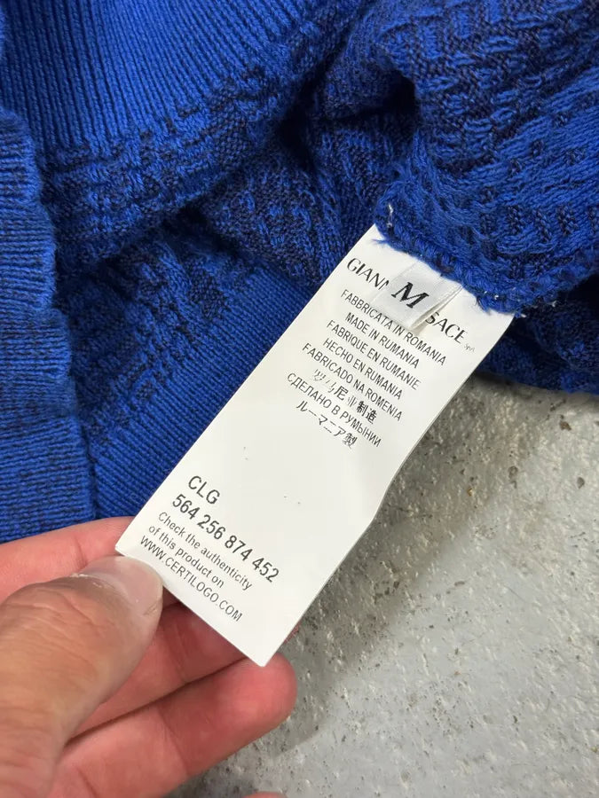 1990s Gianni Versace Losange Blue Sweater uAKzazB 8