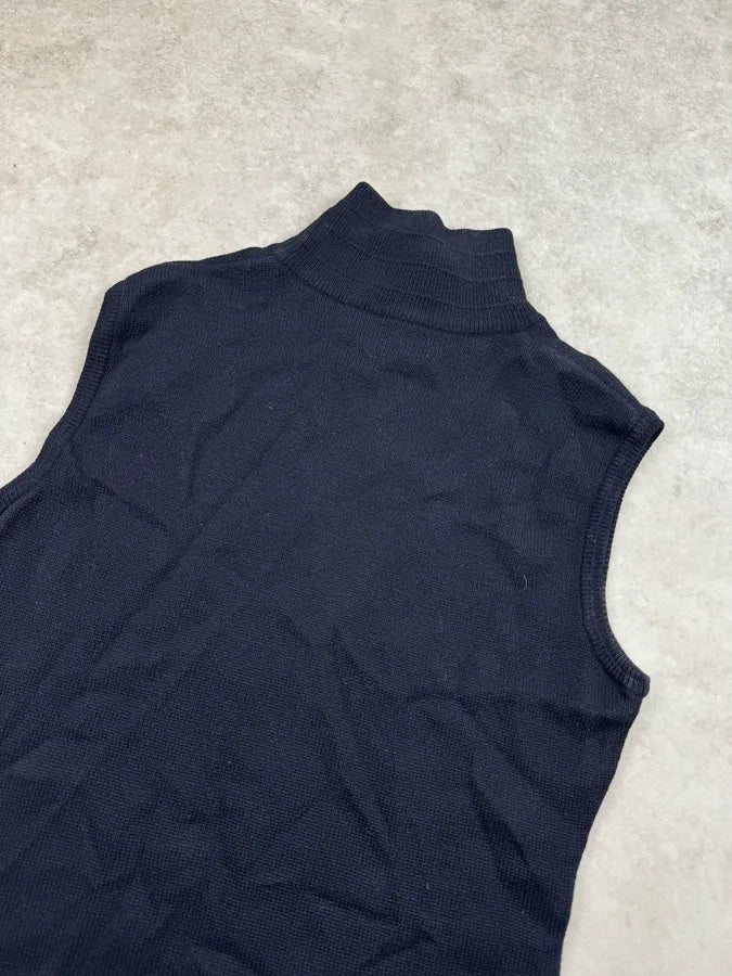 1980s Gianni Versace Navy Classy Wool Dress lRjCqhr 6