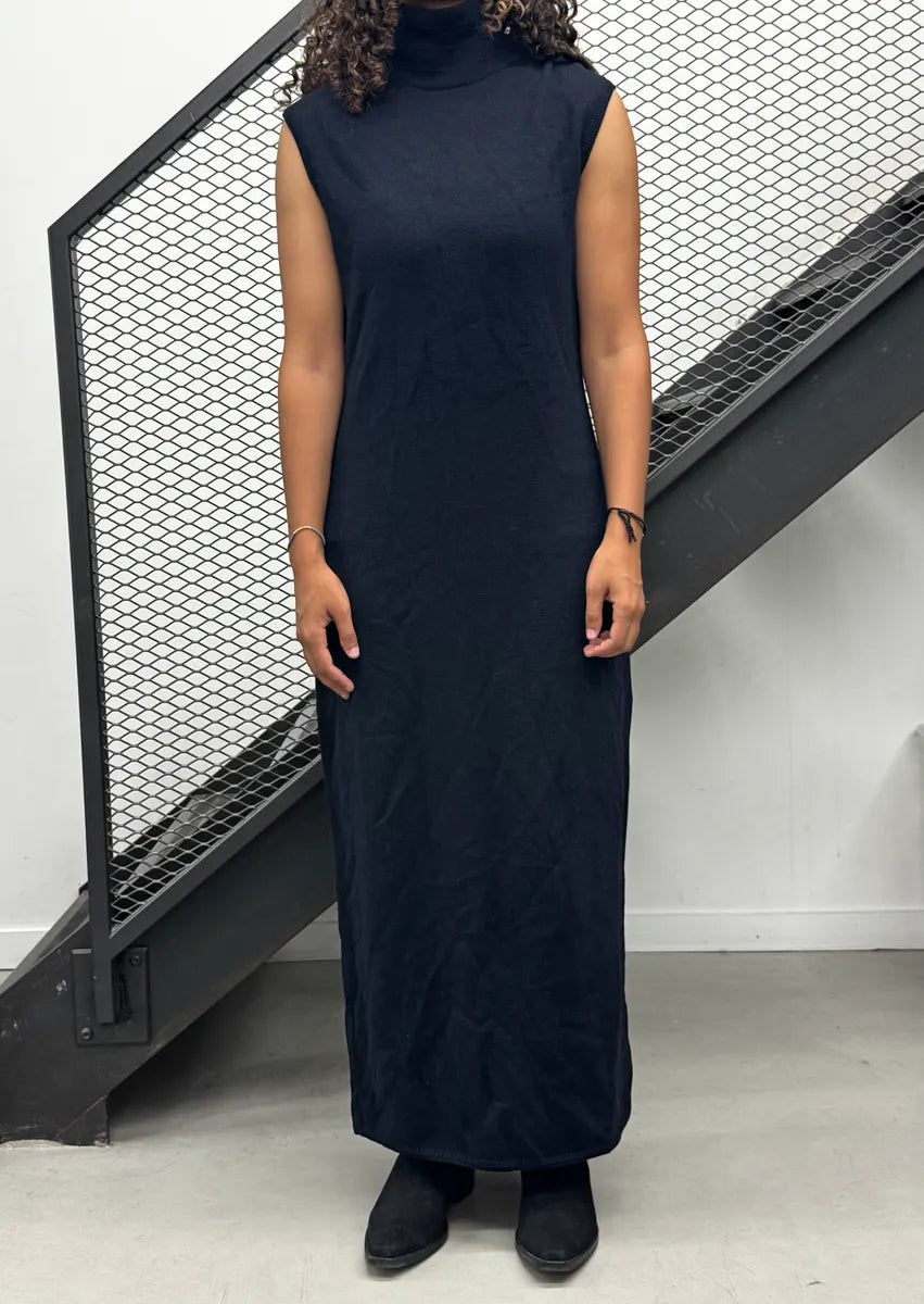 1980s Gianni Versace Navy Classy Wool Dress lRjCqhr 2