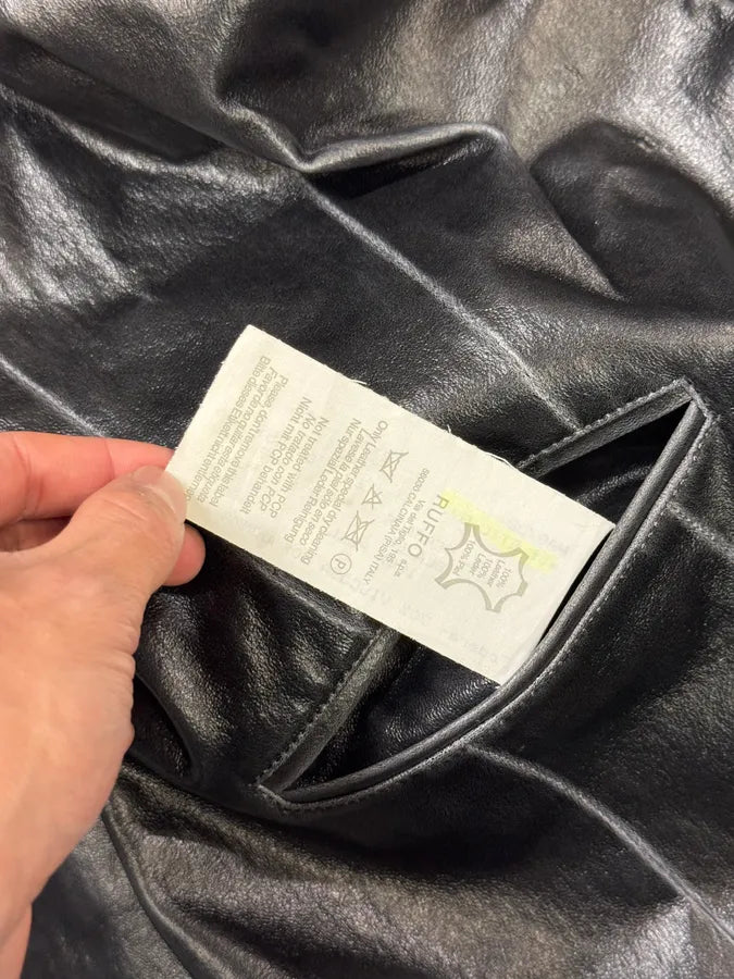 1990s Gianni Versace Pure Black Leather Blazer Jacket ZeGvwjZ 10