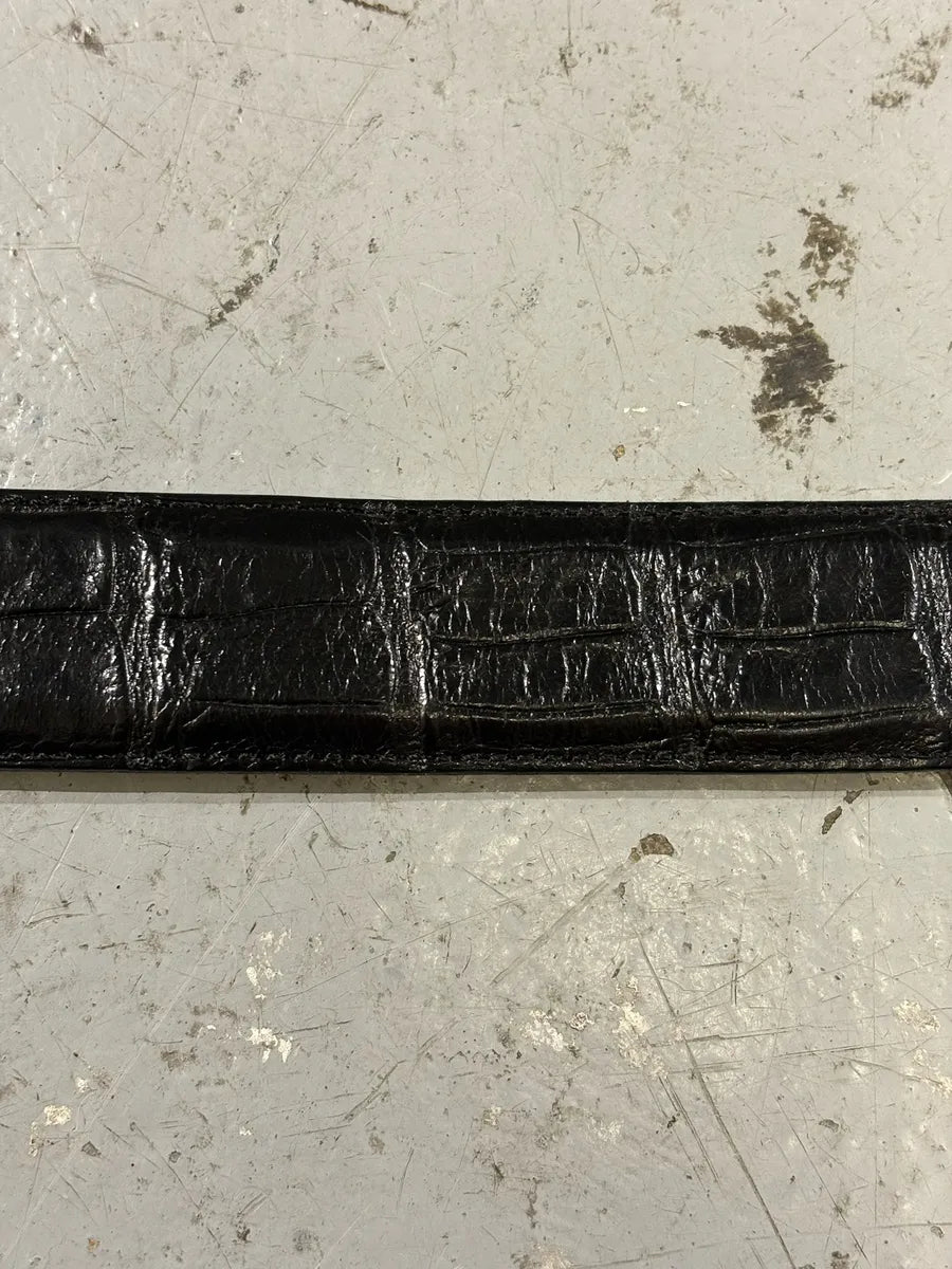 1990s Gianni Versace Triple Handle Crocodile Effect Leather Belt BXpWhxF 6