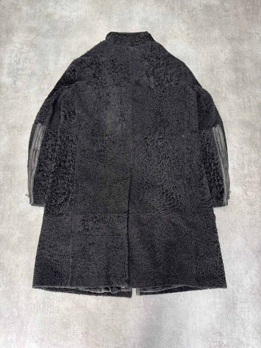 1990s Giorgio Armani Astrakan Sheep Fur Trench Coat YWYzMPQ 2