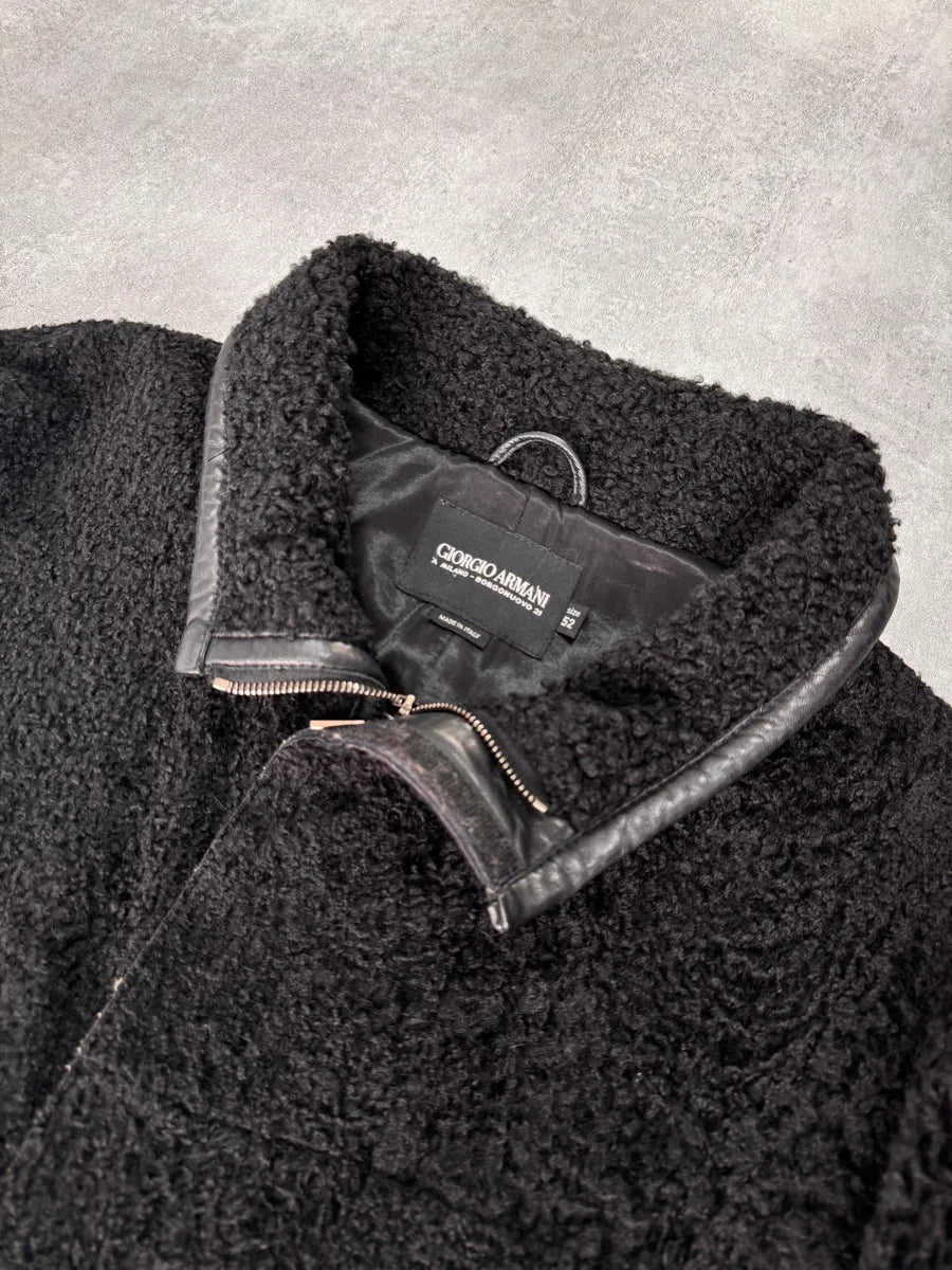 1990s Giorgio Armani Astrakan Sheep Fur Trench Coat YWYzMPQ 3