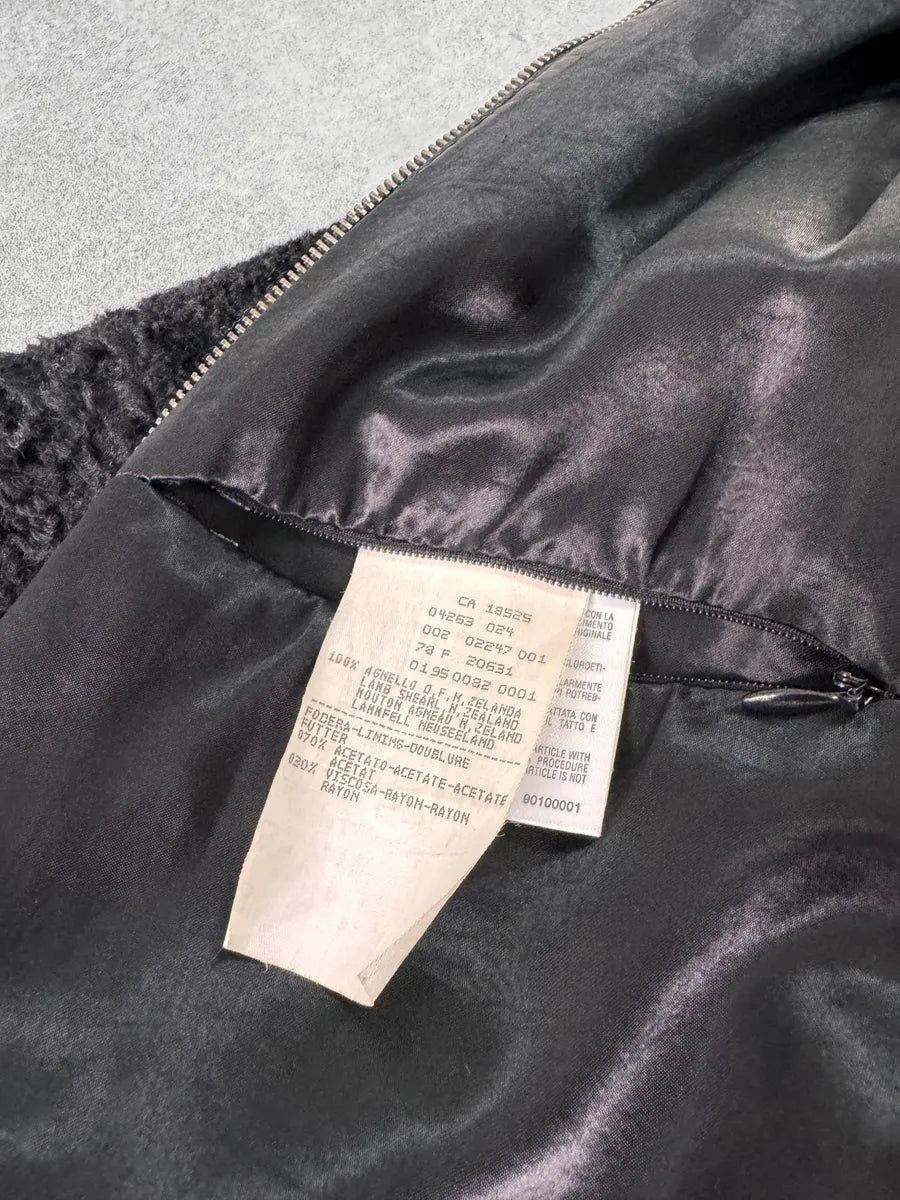 1990s Giorgio Armani Astrakan Sheep Fur Trench Coat YWYzMPQ 8