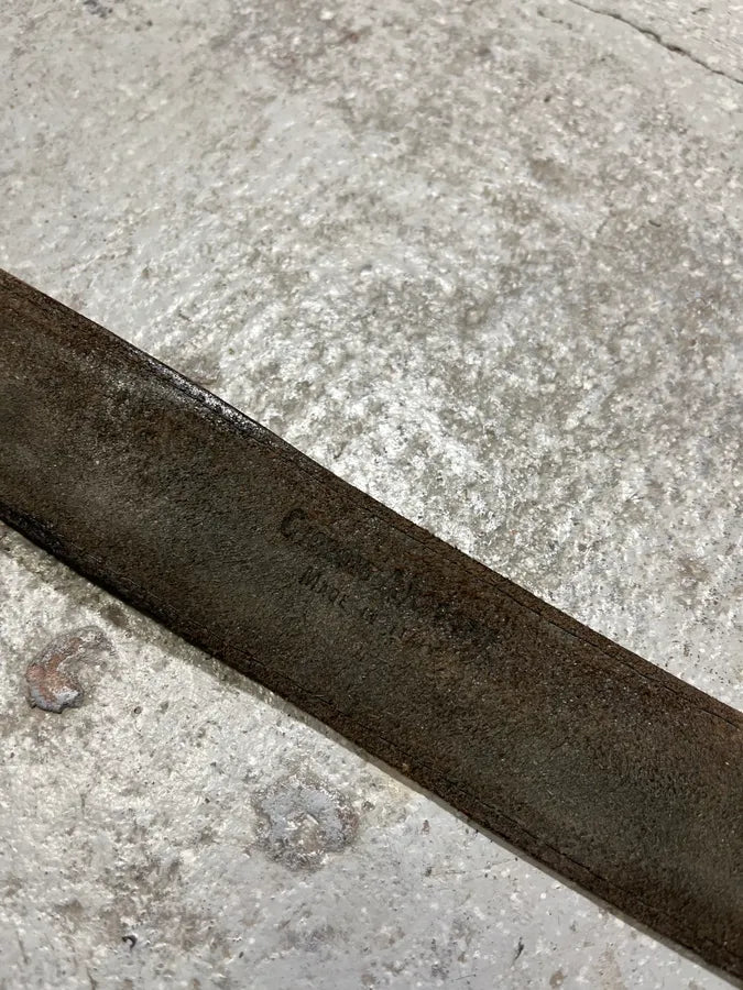 1990s Giorgio Armani Aztec Black Leather Belt (OS) enMFGfT 8