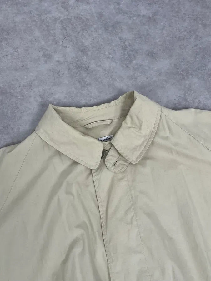 1990s Giorgio Armani Beige Long Classy Coat NpUgEIy 4
