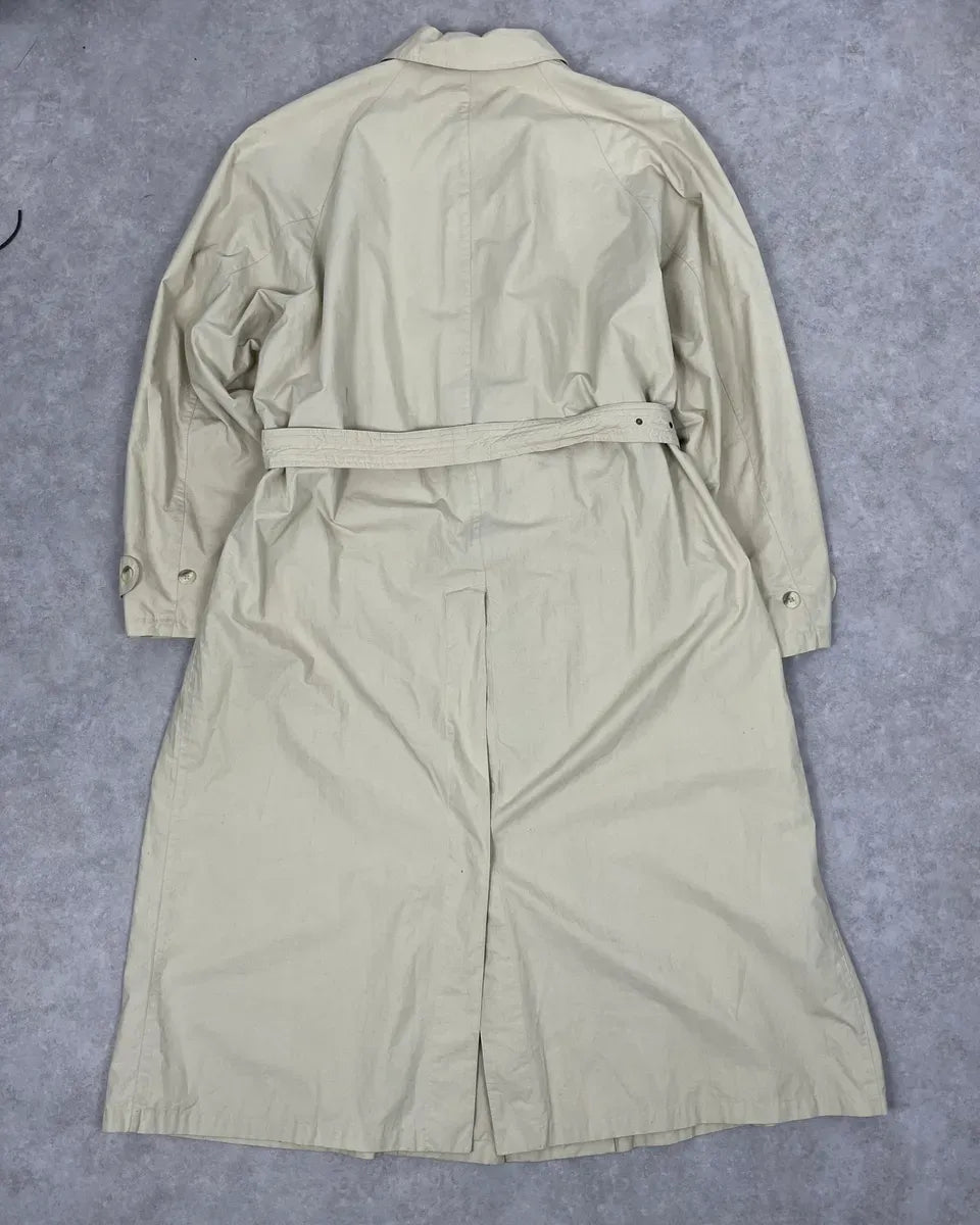 1990s Giorgio Armani Beige Long Classy Coat NpUgEIy 5