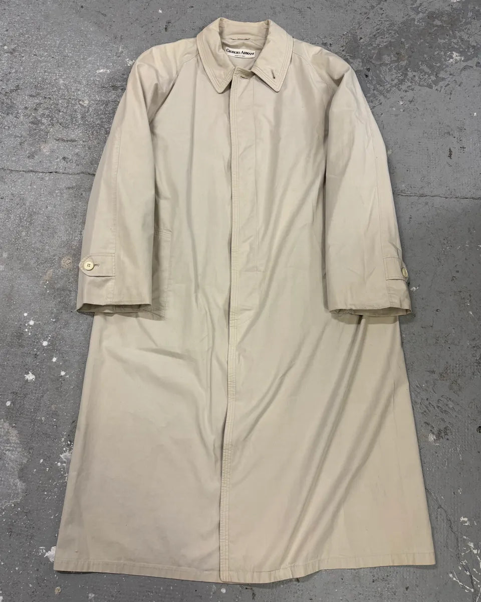 1990s Giorgio Armani Beige Trench Coat nvaJmcy 0