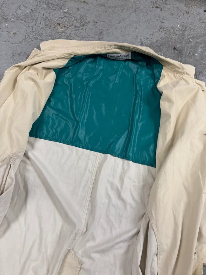 1990s Giorgio Armani Beige Trench Coat (L) 5