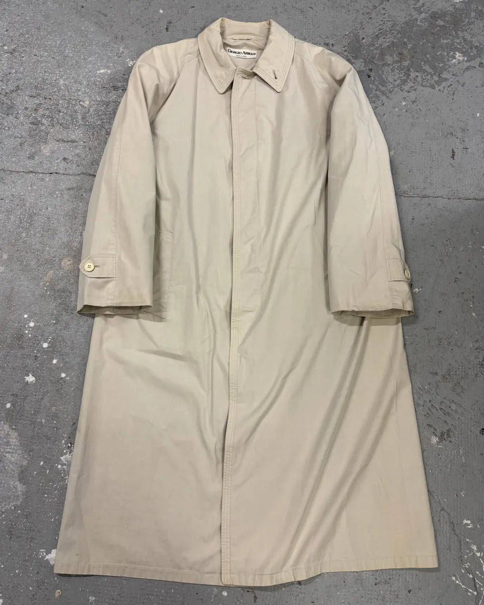 1990s Giorgio Armani Beige Trench Coat (M) 0