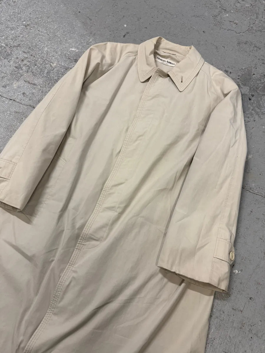 1990s Giorgio Armani Beige Trench Coat (M) 1