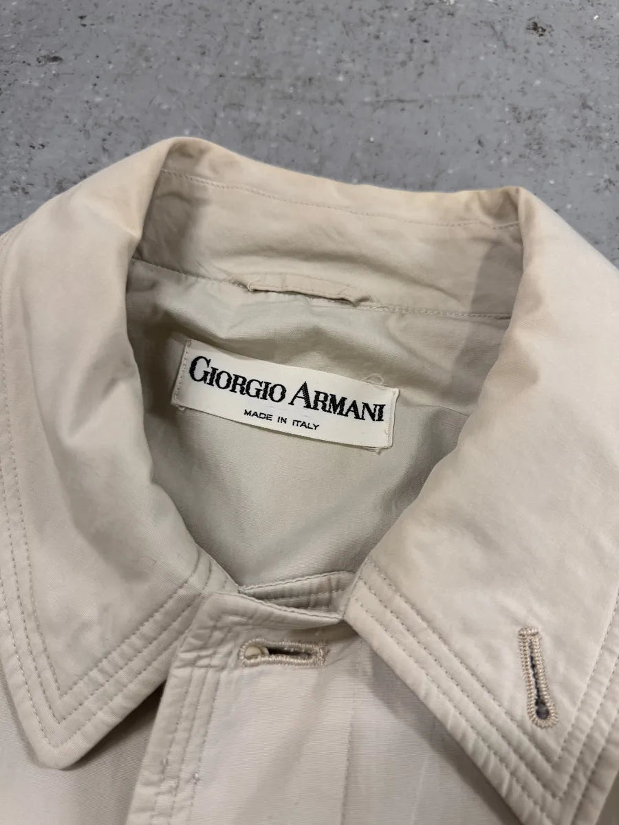 1990s Giorgio Armani Beige Trench Coat (M) 3