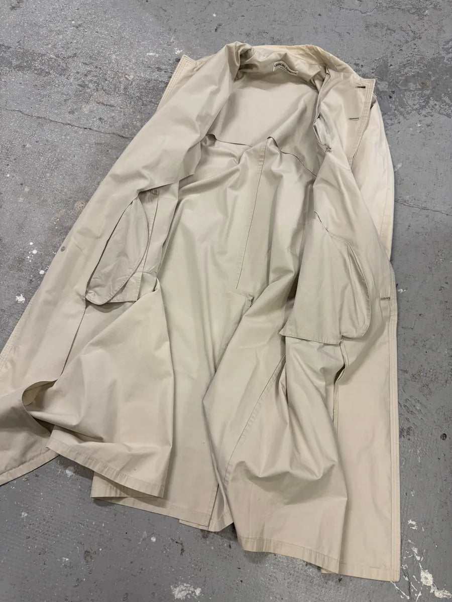 1990s Giorgio Armani Beige Trench Coat (M) 4