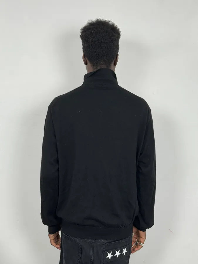 1990s Giorgio Armani Black Polo Sweater UxRLWcD 2