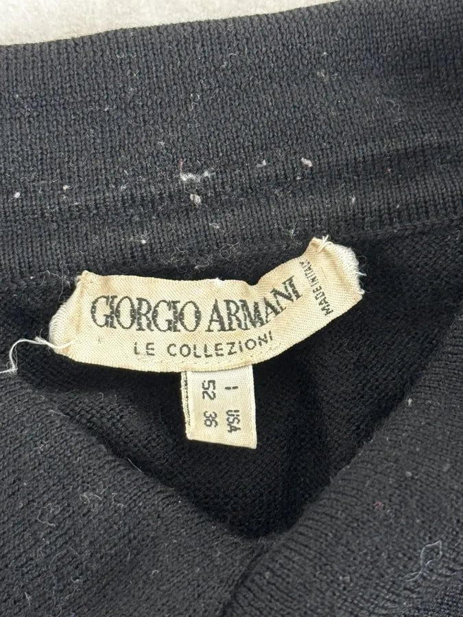 1990s Giorgio Armani Black Polo Sweater UxRLWcD 7
