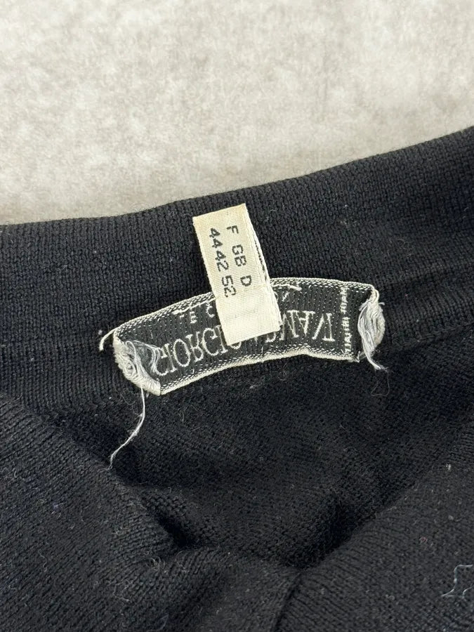 1990s Giorgio Armani Black Polo Sweater UxRLWcD 8