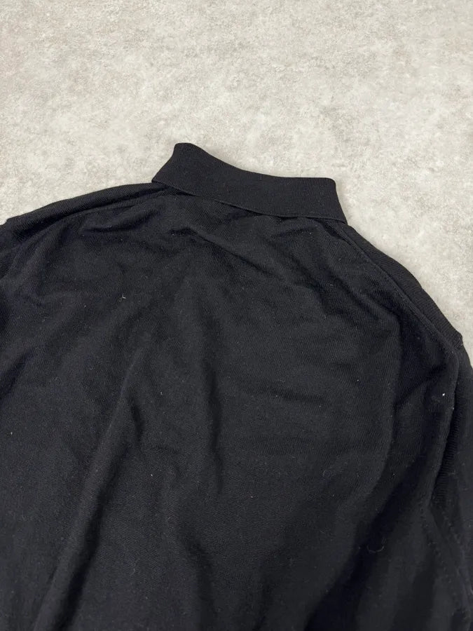 1990s Giorgio Armani Black Polo Sweater UxRLWcD 5