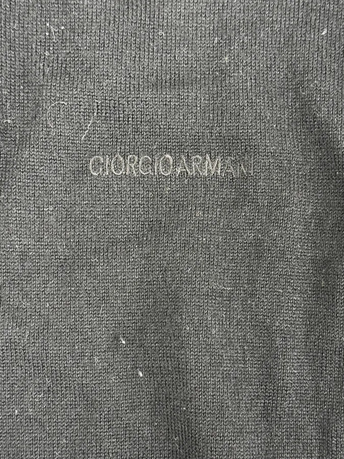 1990s Giorgio Armani Black Polo Sweater UxRLWcD 6