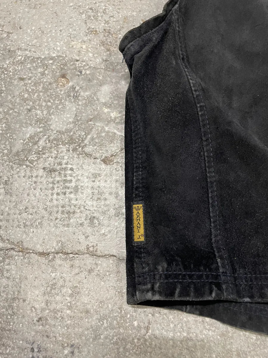 1990s Giorgio Armani Black Suede Leather Vest (S) 3