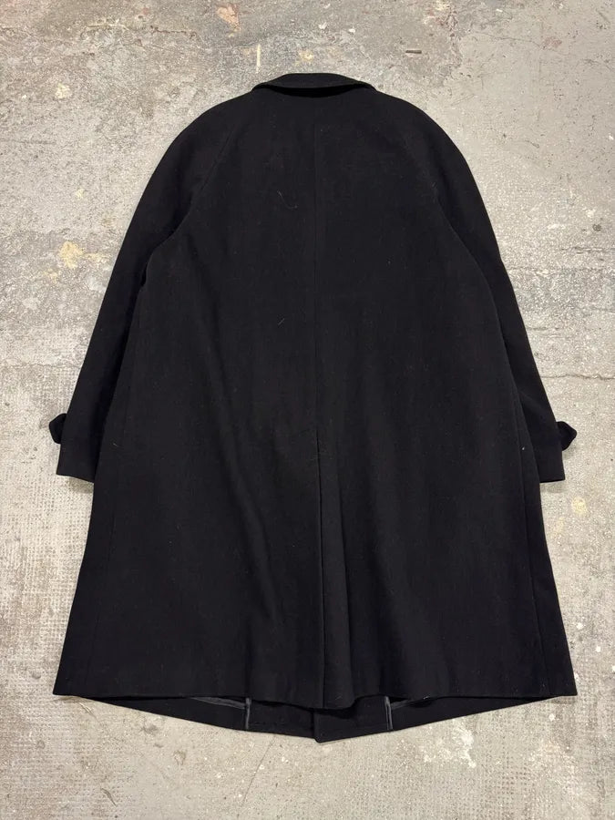 1990s Giorgio Armani Black Wool Trench Coat (M) 3