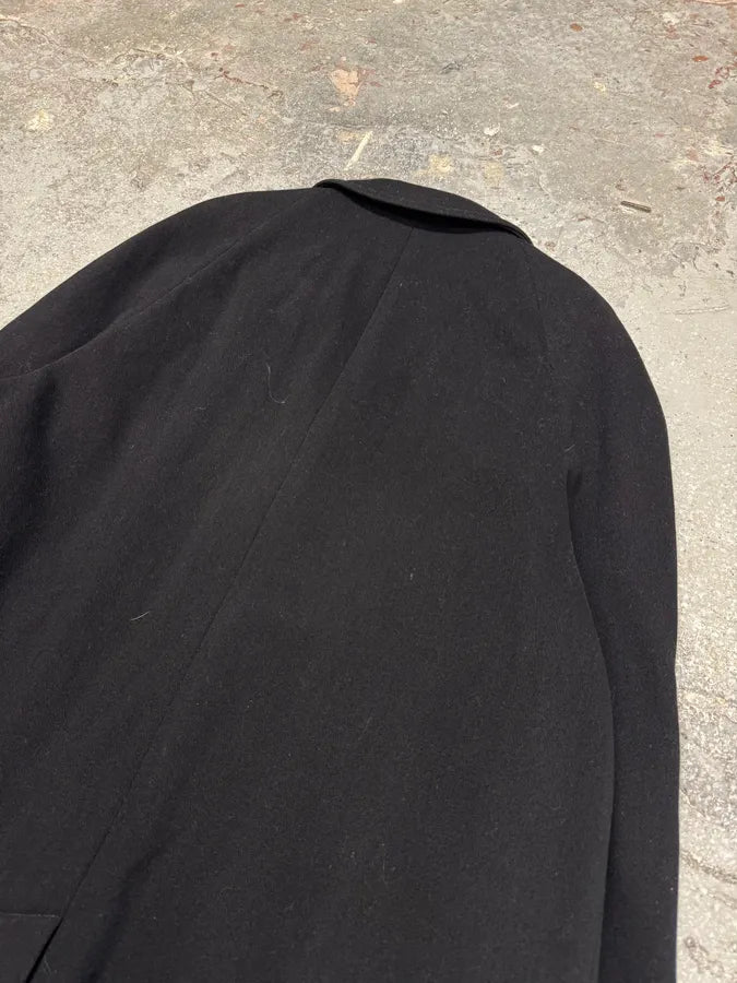 1990s Giorgio Armani Black Wool Trench Coat (M) 7