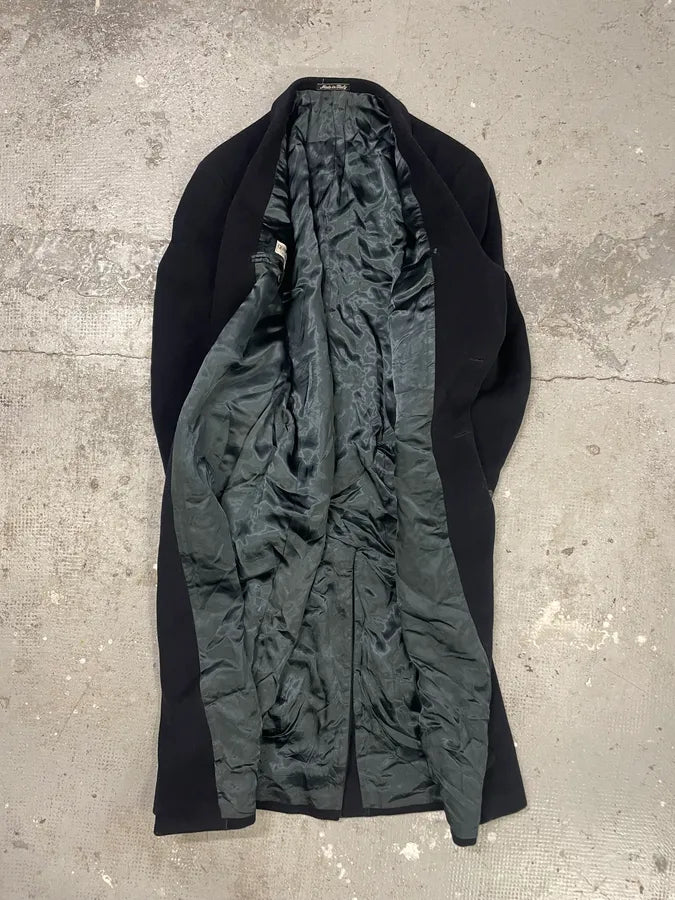 1990s Giorgio Armani Black Wool Trench Coat (null) 5