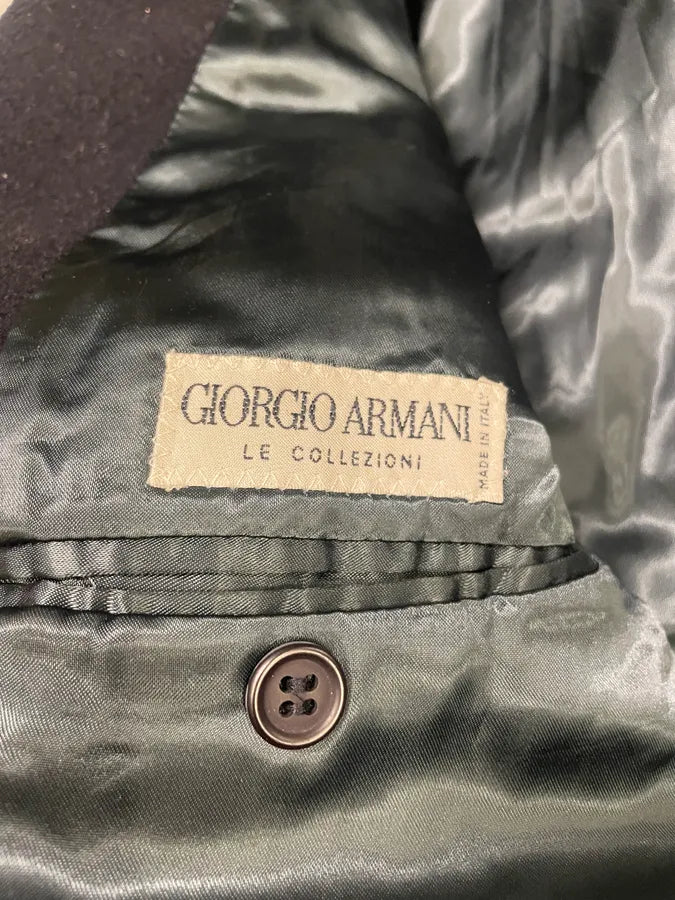 1990s Giorgio Armani Black Wool Trench Coat (null) 8