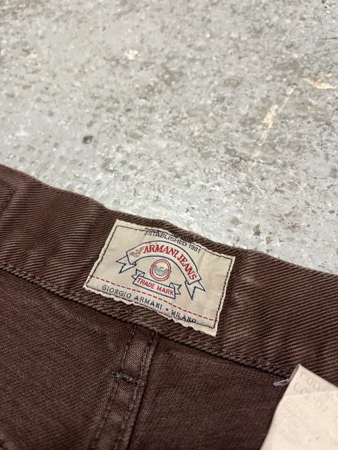 1990s Giorgio Armani Brown Archive Pants gaCtQvk 12