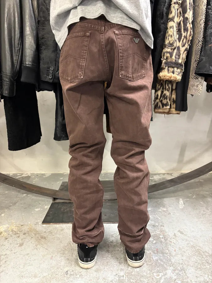 1990s Giorgio Armani Brown Archive Pants gaCtQvk 2