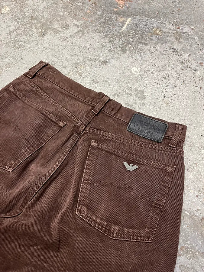 1990s Giorgio Armani Brown Archive Pants gaCtQvk 9