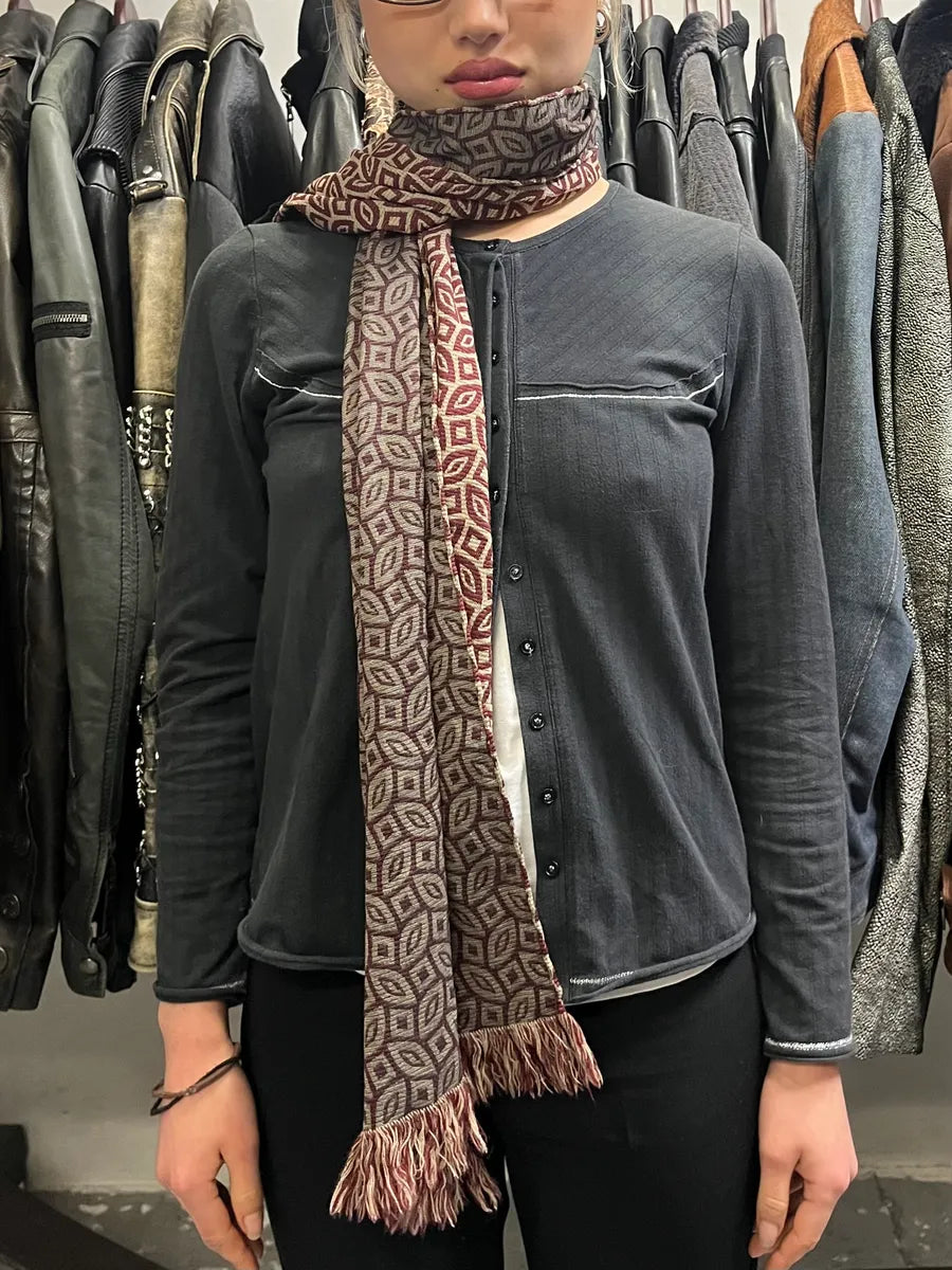 1990s Giorgio Armani Brown Contemporary Mozaic Scarf avzuRSz 0