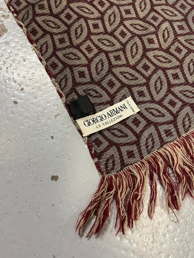 1990s Giorgio Armani Brown Contemporary Mozaic Scarf avzuRSz 4