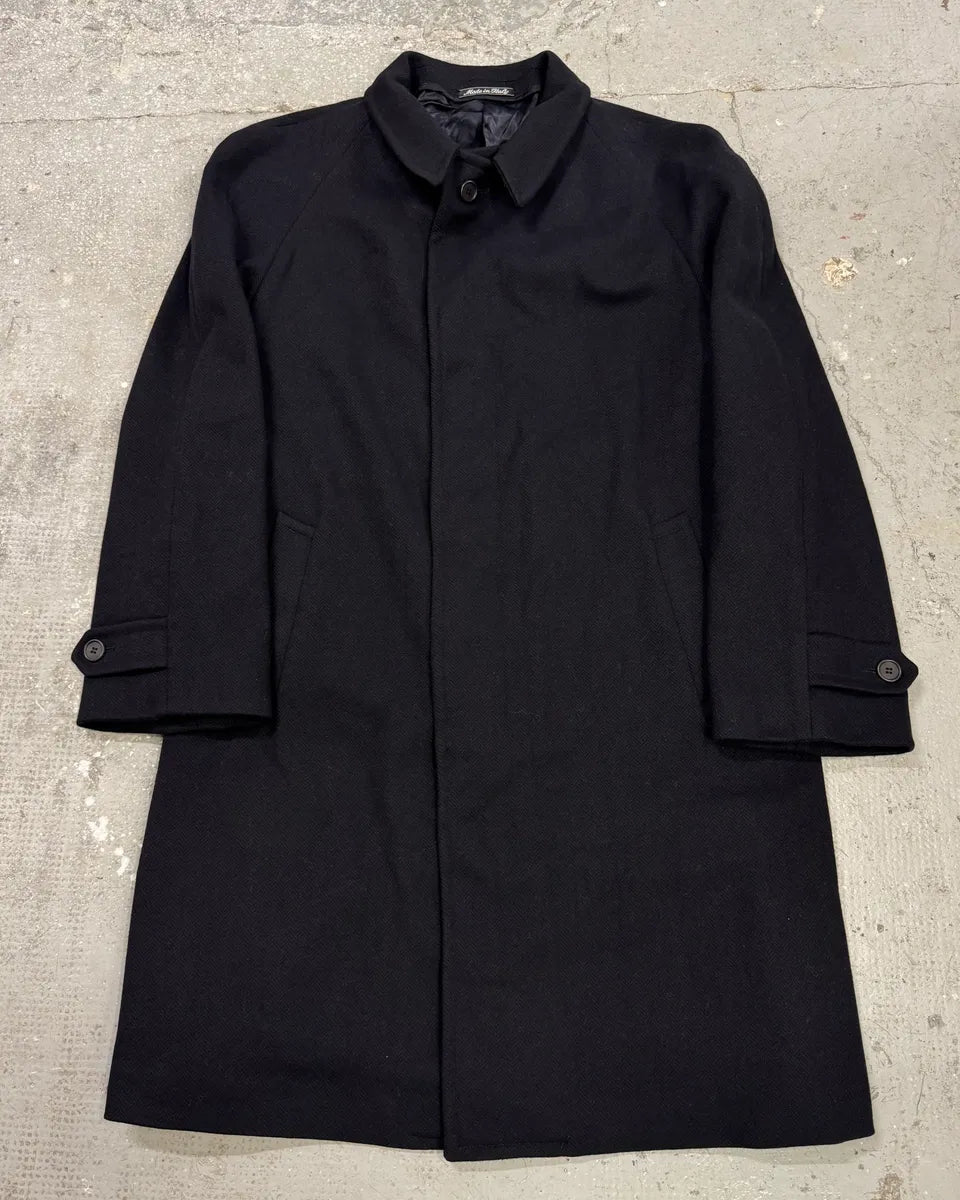 1990s Giorgio Armani Dark Navy Wool Trench Coat (L) 0