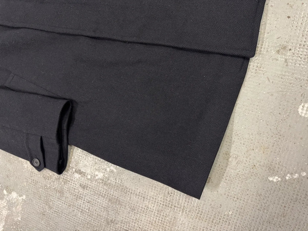 1990s Giorgio Armani Dark Navy Wool Trench Coat (L) 5