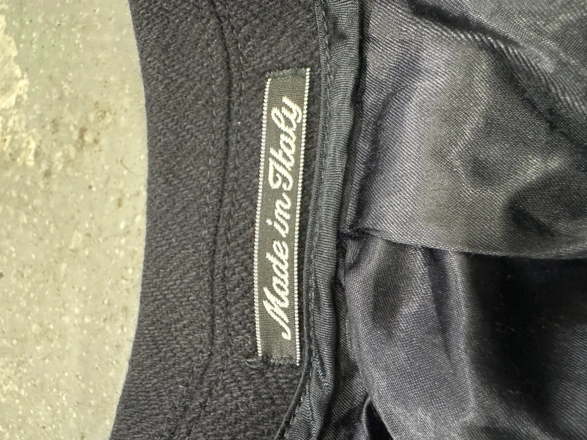 1990s Giorgio Armani Dark Navy Wool Trench Coat (L) 8