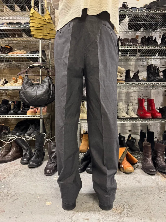 1990s Giorgio Armani Grey Wool Straight Tailored Pants (M/L) TDZKLMR 2