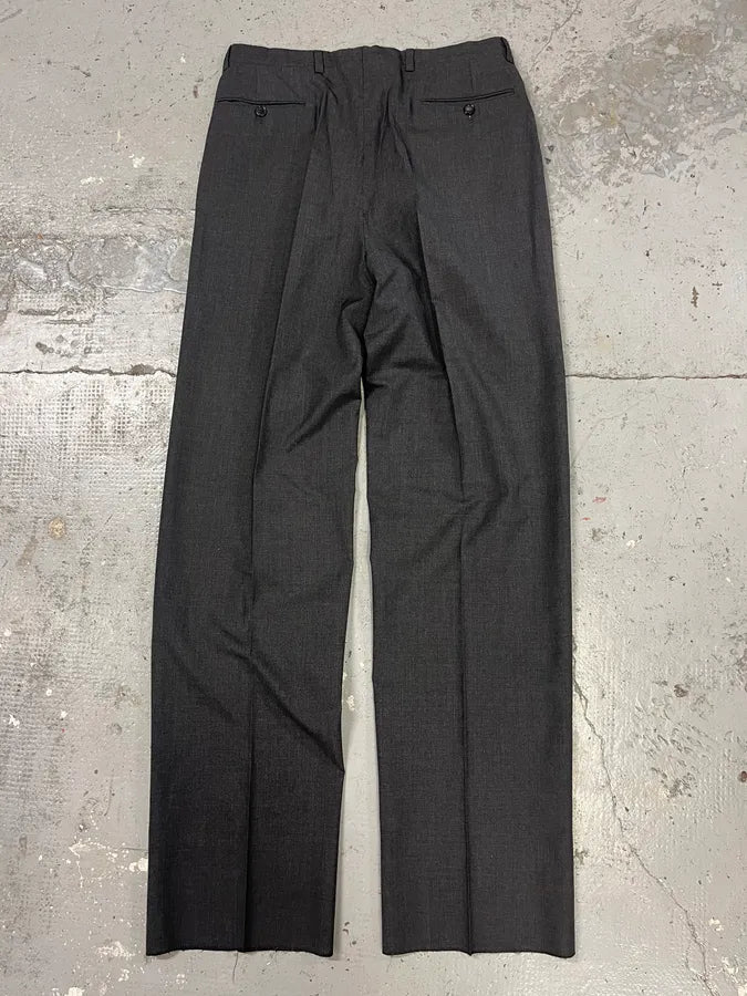 1990s Giorgio Armani Grey Wool Straight Tailored Pants (M/L) TDZKLMR 6