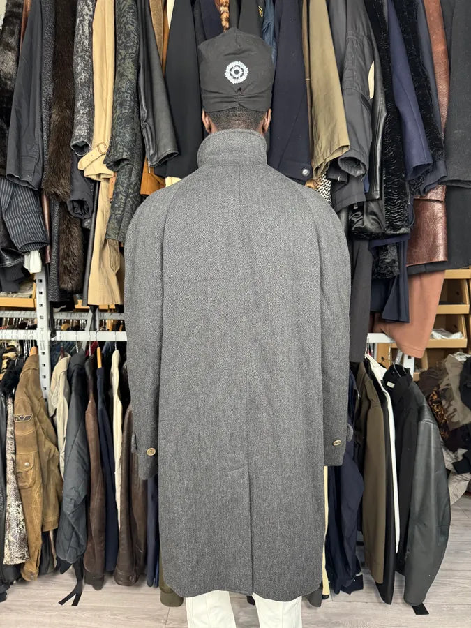 1990s Giorgio Armani Grey Wool Trench Coat AbbtSbd 2